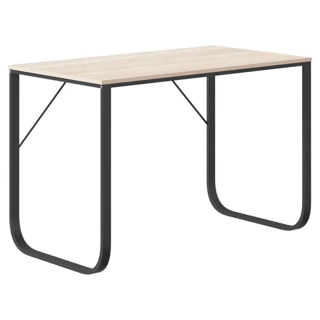 Stol za računalo crni i boja hrasta 110 x 60 x 73 cm od iverice