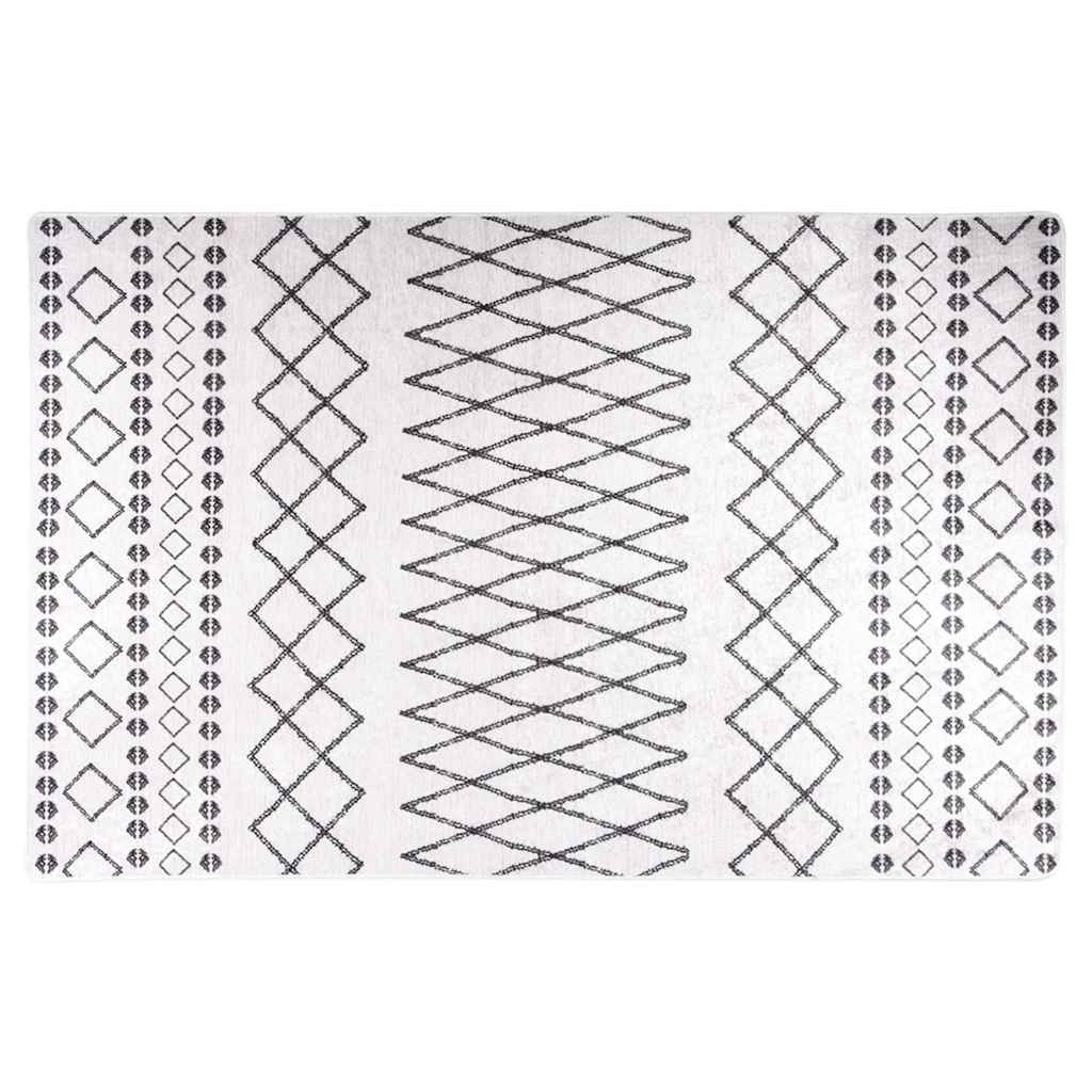 Perivi tepih 80 x 150 cm crno-bijeli