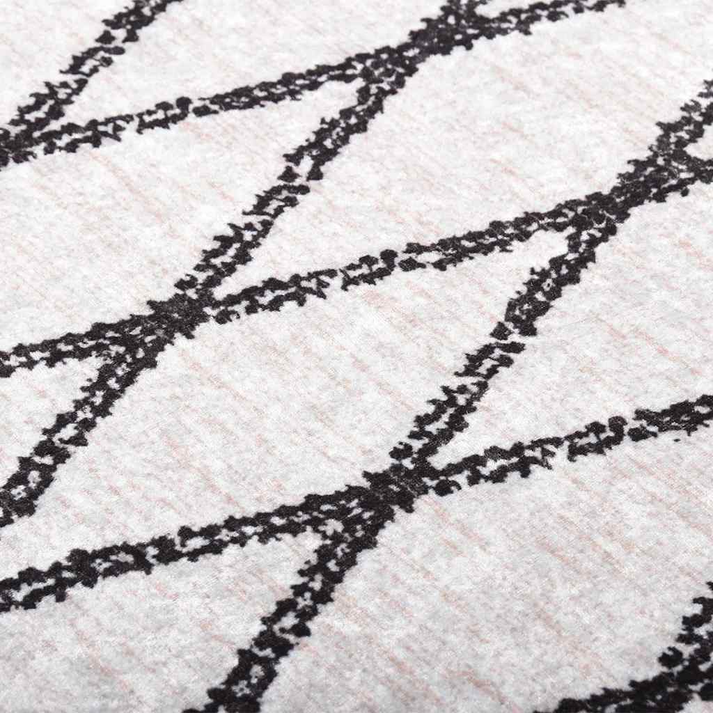 Perivi tepih 80 x 150 cm crno-bijeli