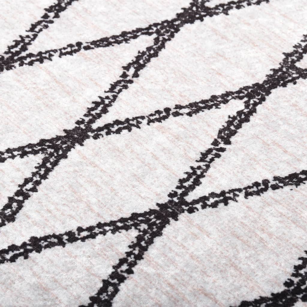 Perivi tepih 80 x 300 cm crno-bijeli