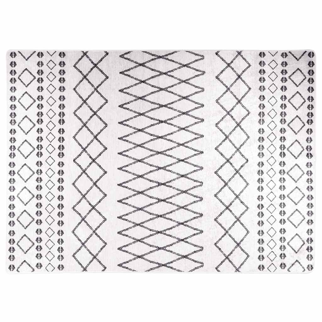 Perivi tepih 120 x 180 cm crno-bijeli
