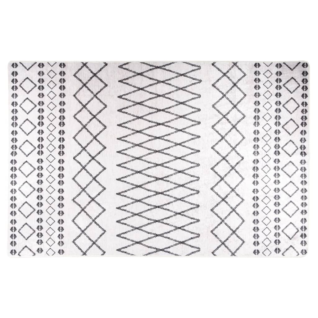 Perivi tepih 160 x 230 cm crno-bijeli