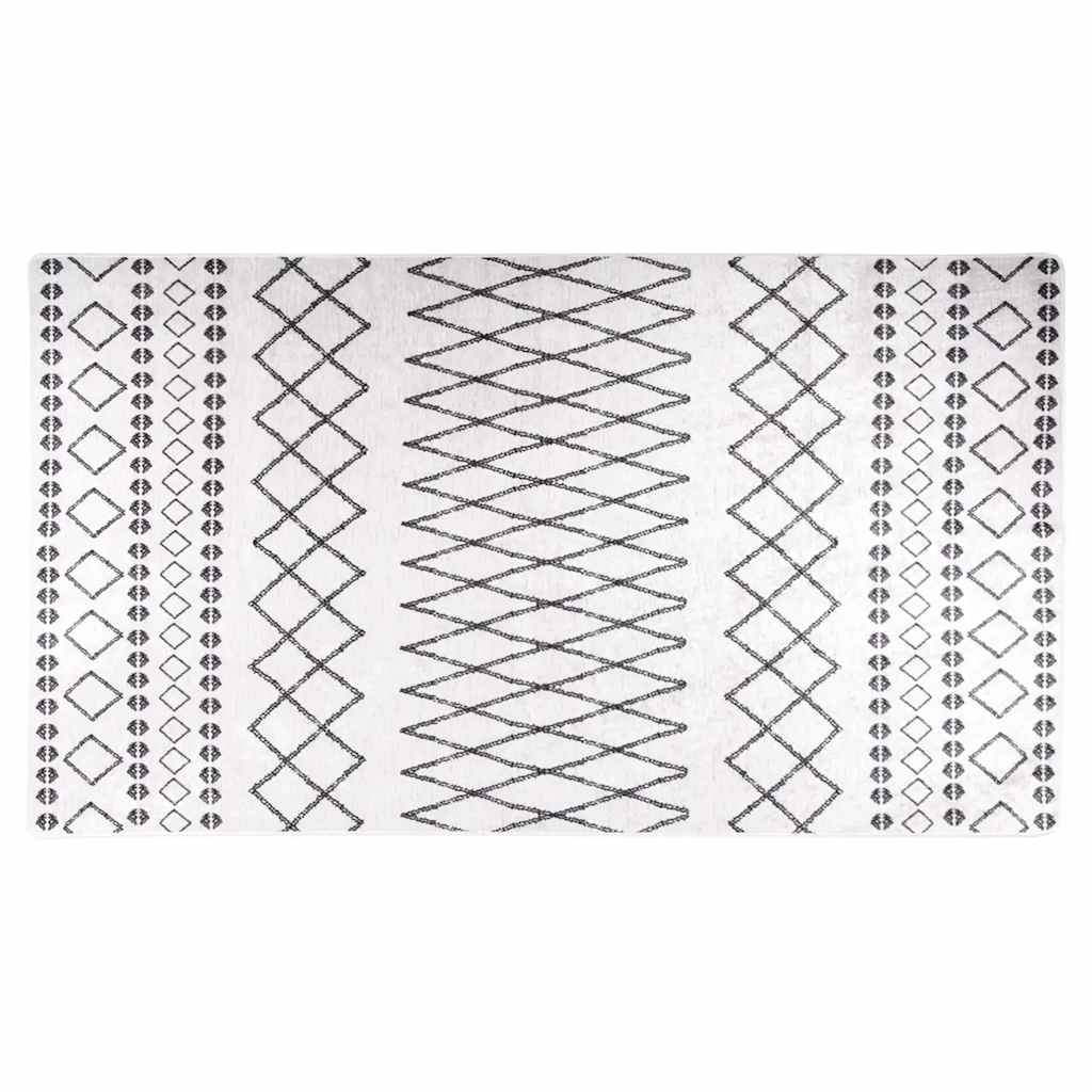 Perivi tepih 190 x 300 cm crno-bijeli