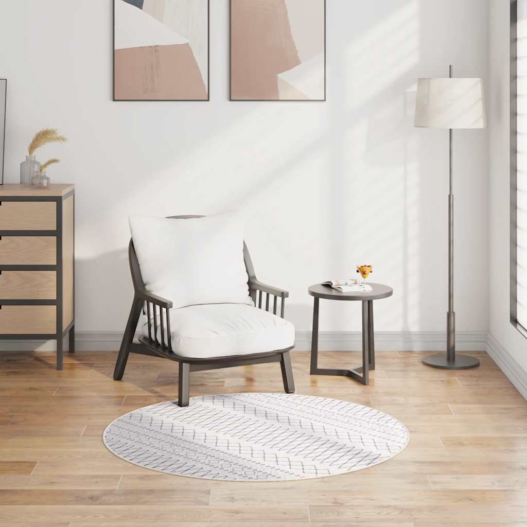 Perivi tepih φ 120 cm crno-bijeli
