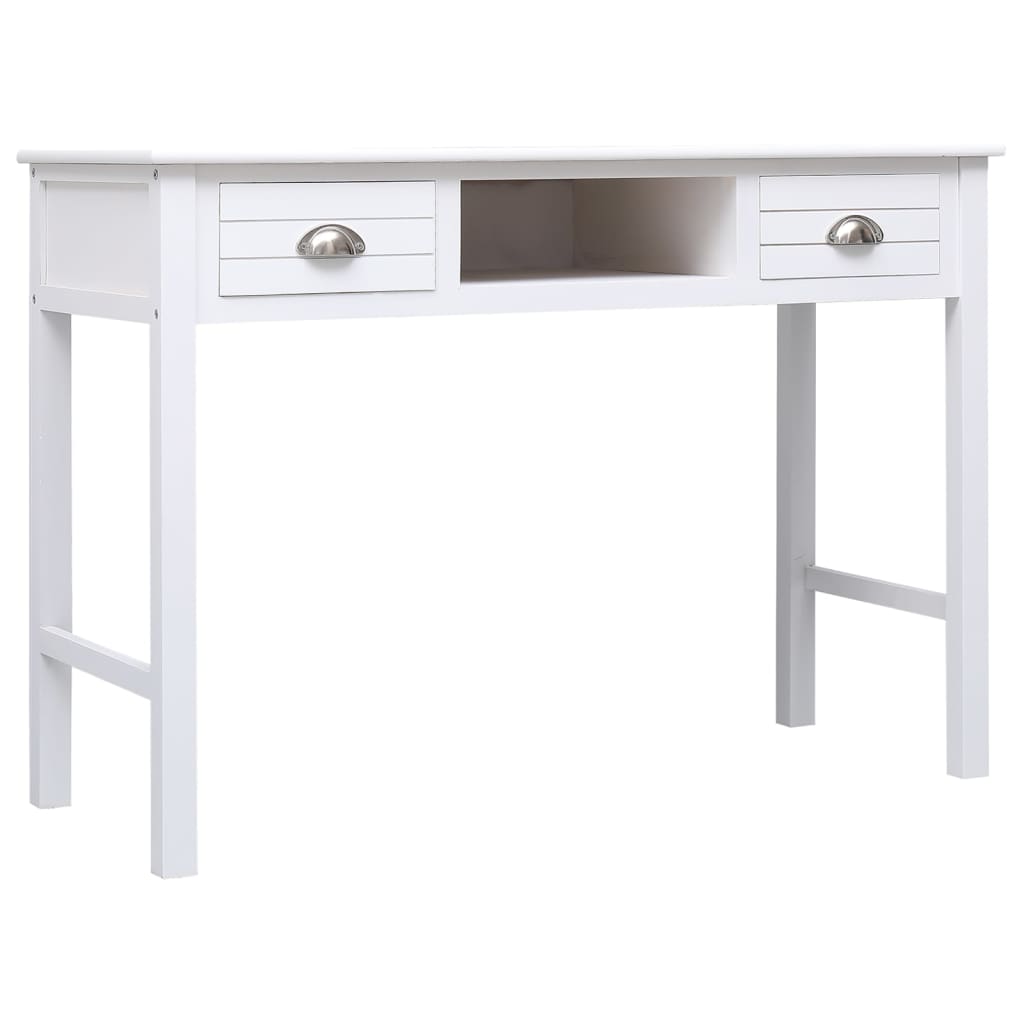 Radni stol bijeli 108 x 45 x 76 cm od masivnog drva paulovnije