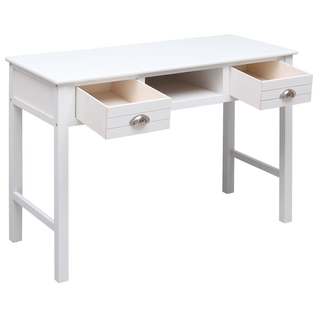 Radni stol bijeli 108 x 45 x 76 cm od masivnog drva paulovnije