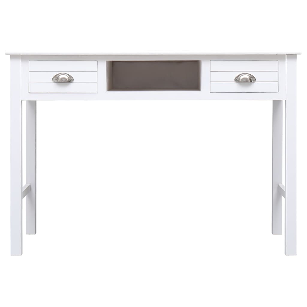 Radni stol bijeli 108 x 45 x 76 cm od masivnog drva paulovnije