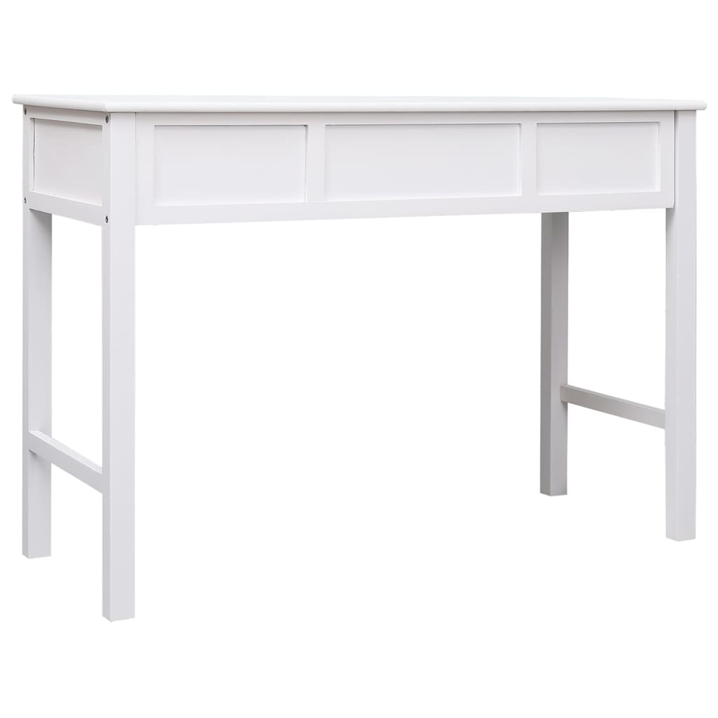 Radni stol bijeli 108 x 45 x 76 cm od masivnog drva paulovnije