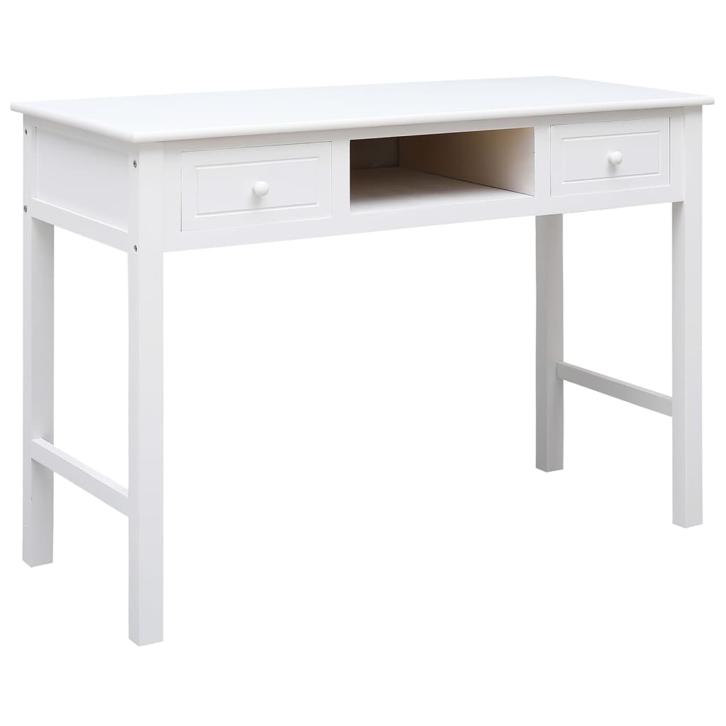 Radni stol bijeli 108 x 45 x 76 cm od masivnog drva paulovnije