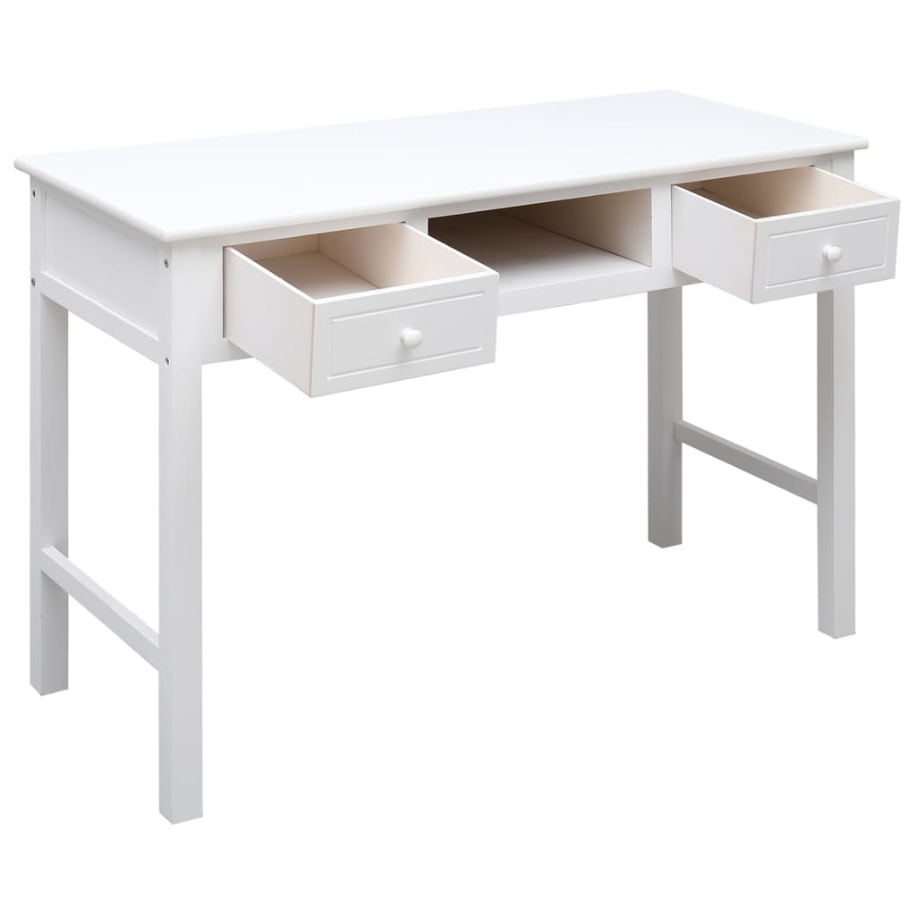 Radni stol bijeli 108 x 45 x 76 cm od masivnog drva paulovnije