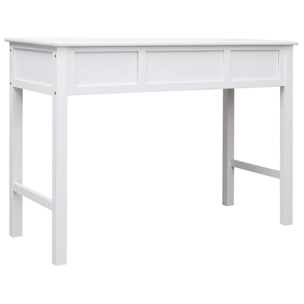 Radni stol bijeli 108 x 45 x 76 cm od masivnog drva paulovnije