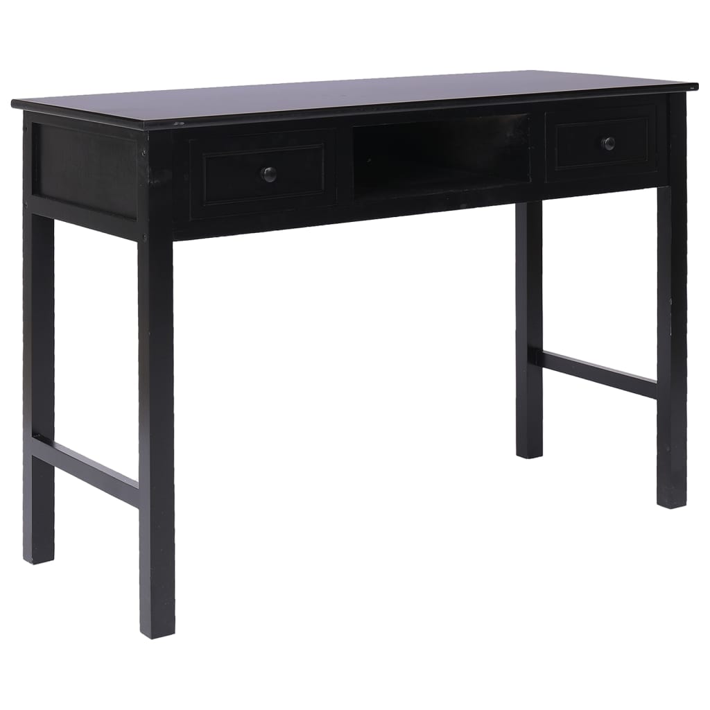 Radni stol crni 108 x 45 x 76 cm od masivnog drva paulovnije