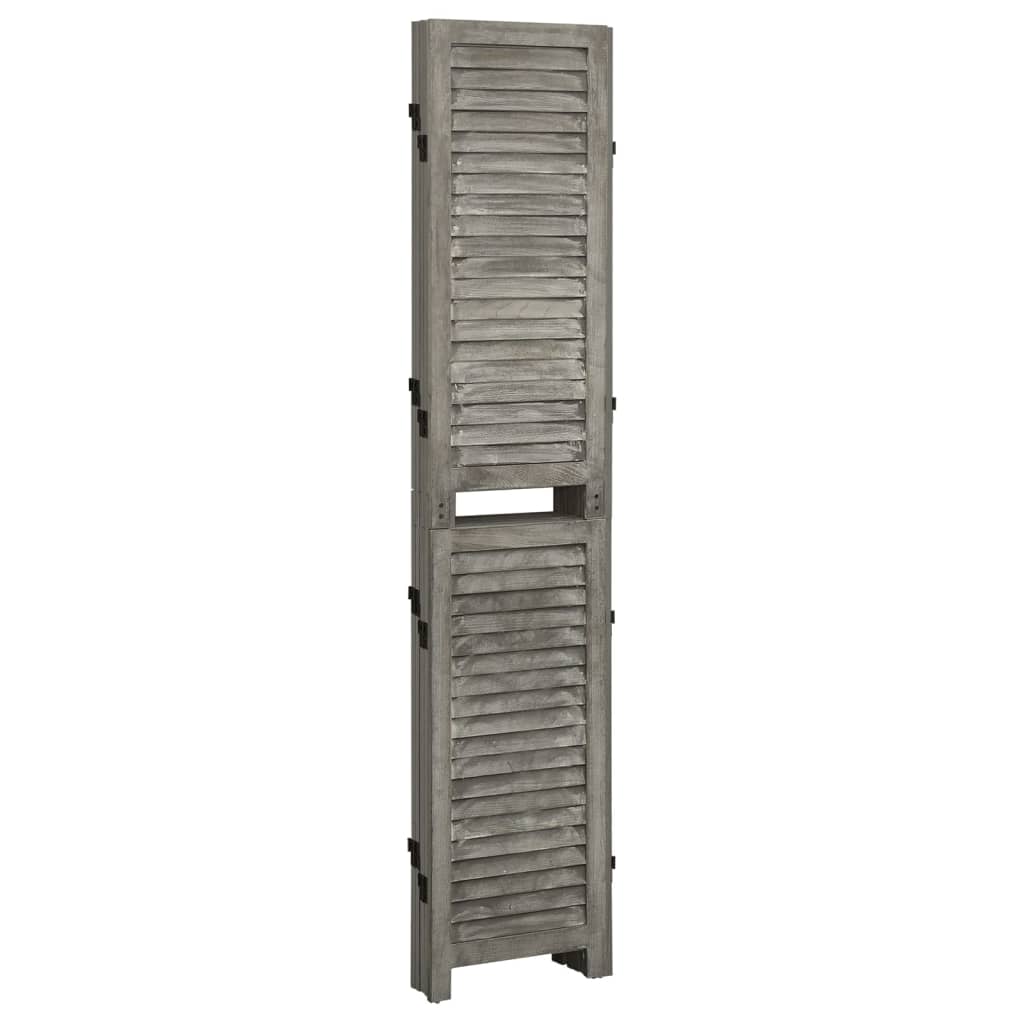 Sobna pregrada s 5 panela siva 179 x 166 cm od masivnog drva