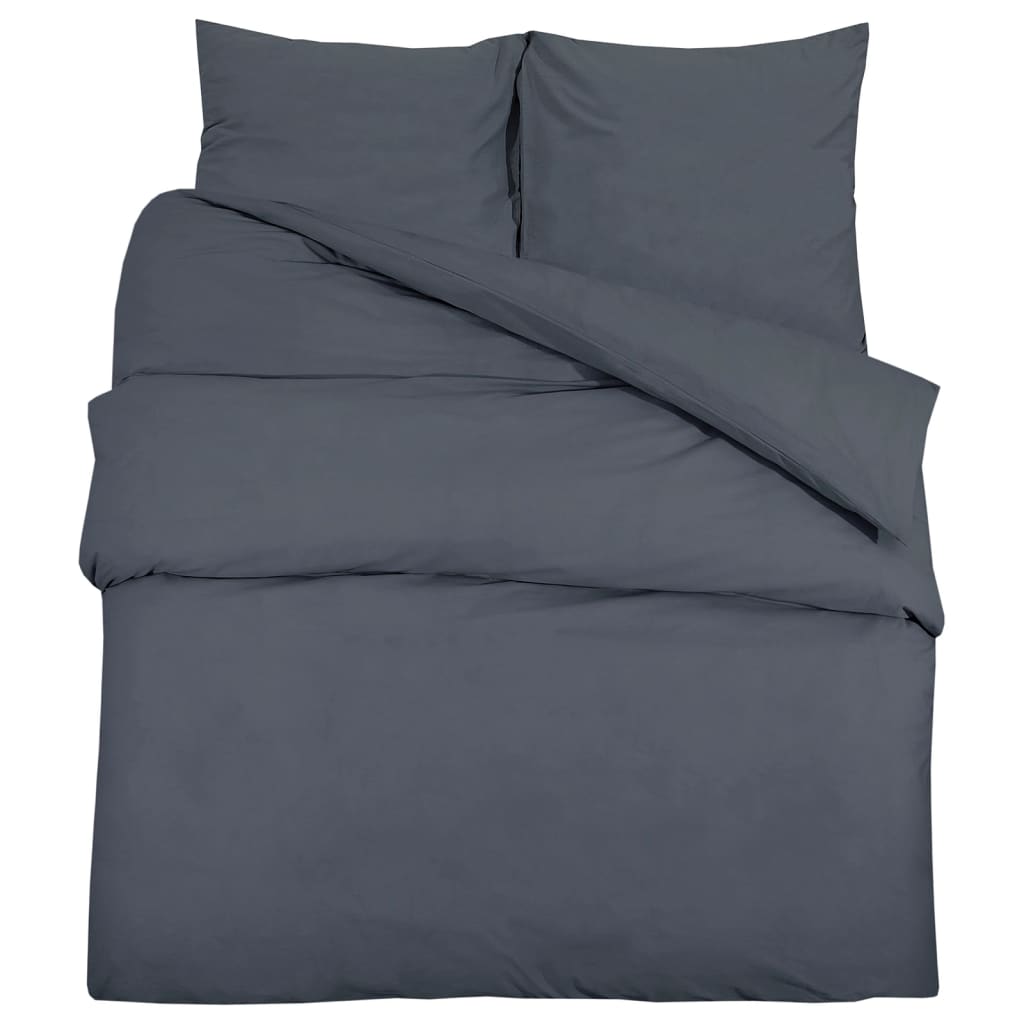 Set posteljine za poplun antracit 200x220 cm lagana mikrovlakna