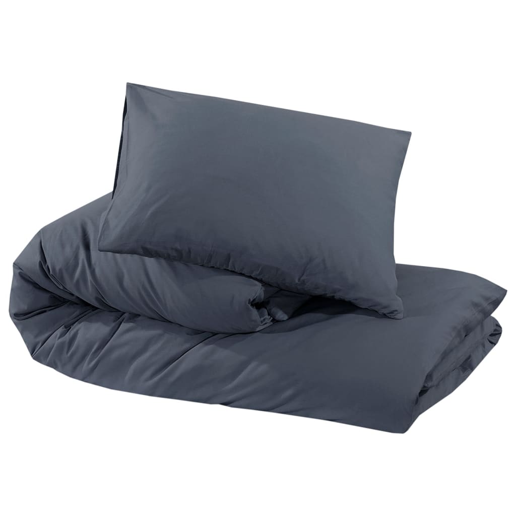 Set posteljine za poplun antracit 200x220 cm lagana mikrovlakna