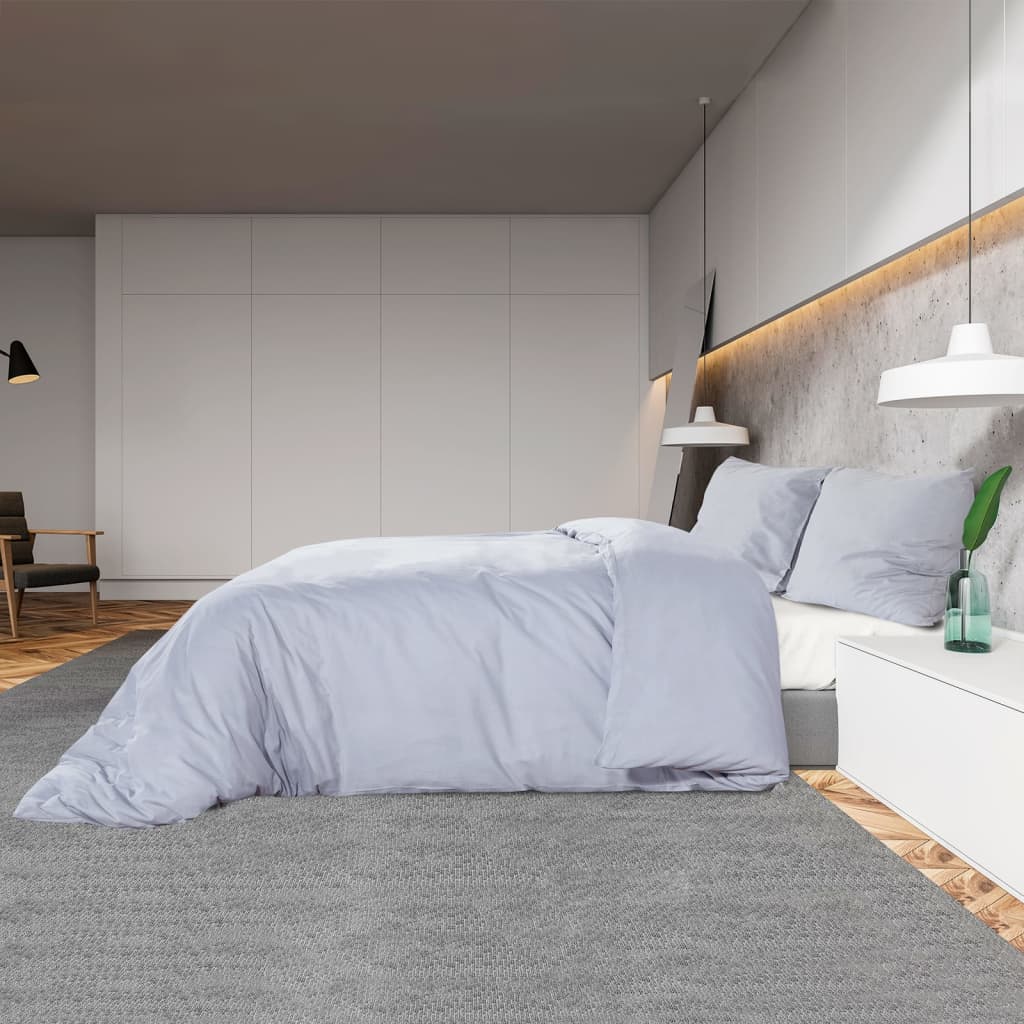 Set posteljine za poplun sivi 140x200 cm lagana mikrovlakna
