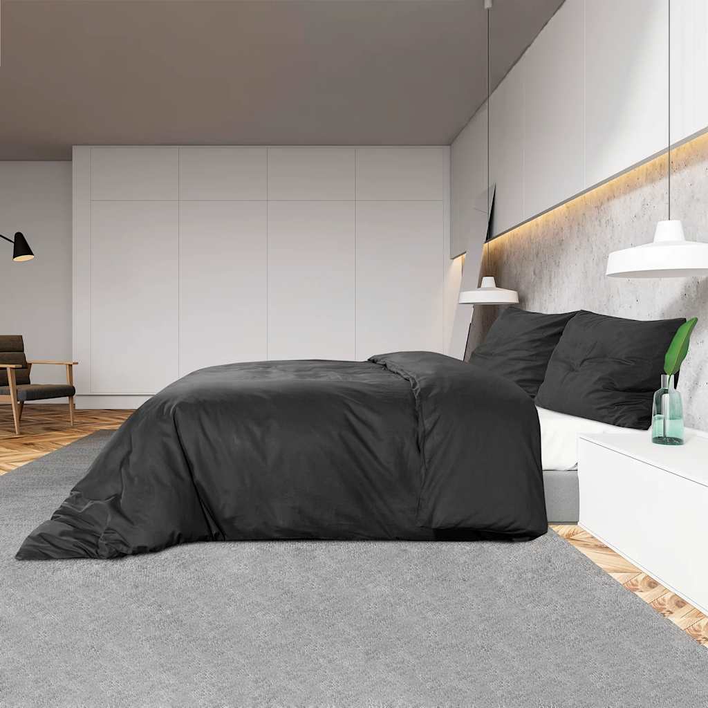 Set posteljine za poplun crni 260x240 cm lagana mikrovlakna