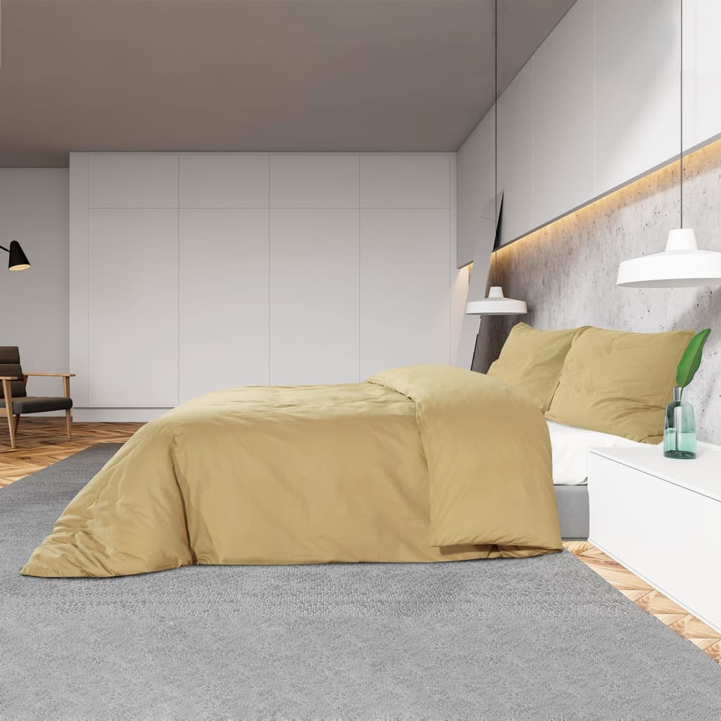 Set posteljine za poplun smeđesivi 135x200cm lagana mikrovlakna