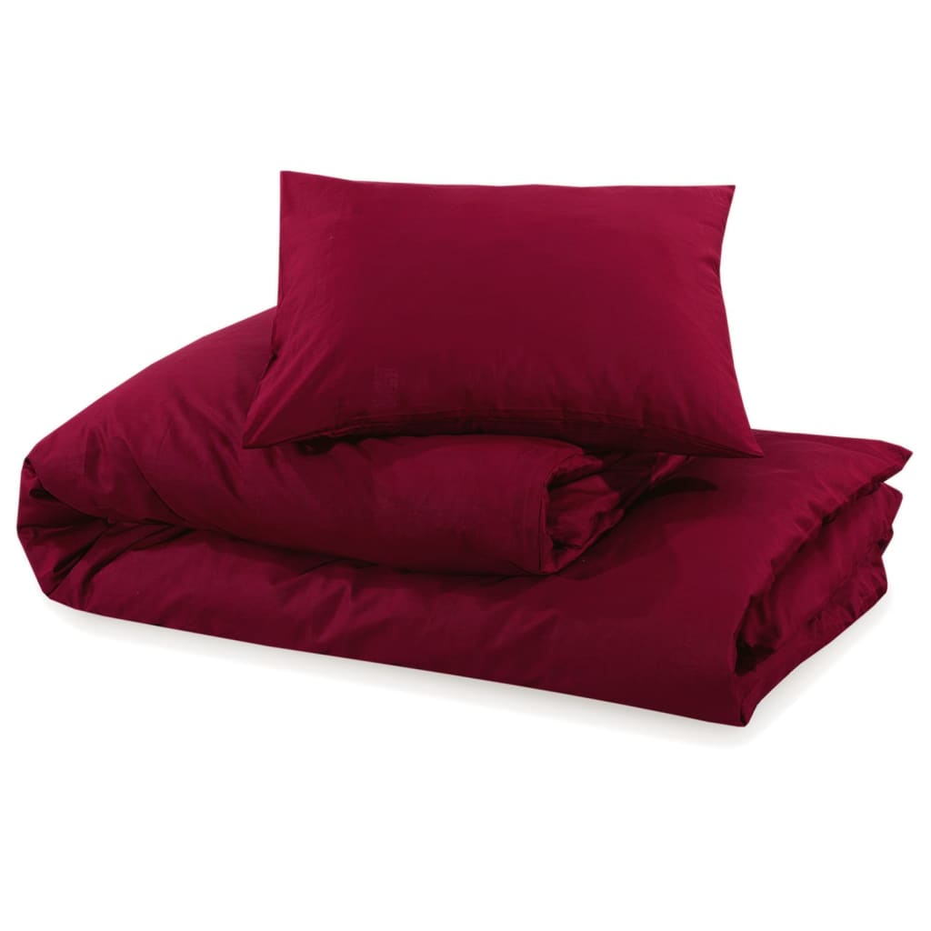 Set posteljine za poplun bordo 200 x 200 cm lagana mikrovlakna
