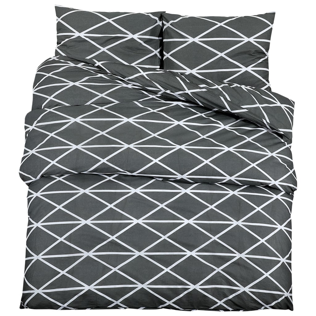 Set posteljine za poplun sivi 240x220 cm pamučni
