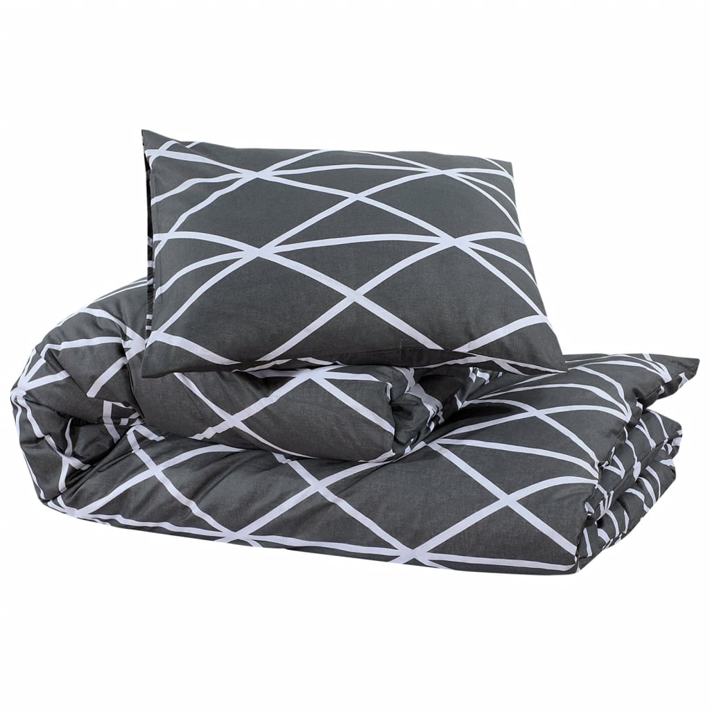 Set posteljine za poplun sivi 240x220 cm pamučni