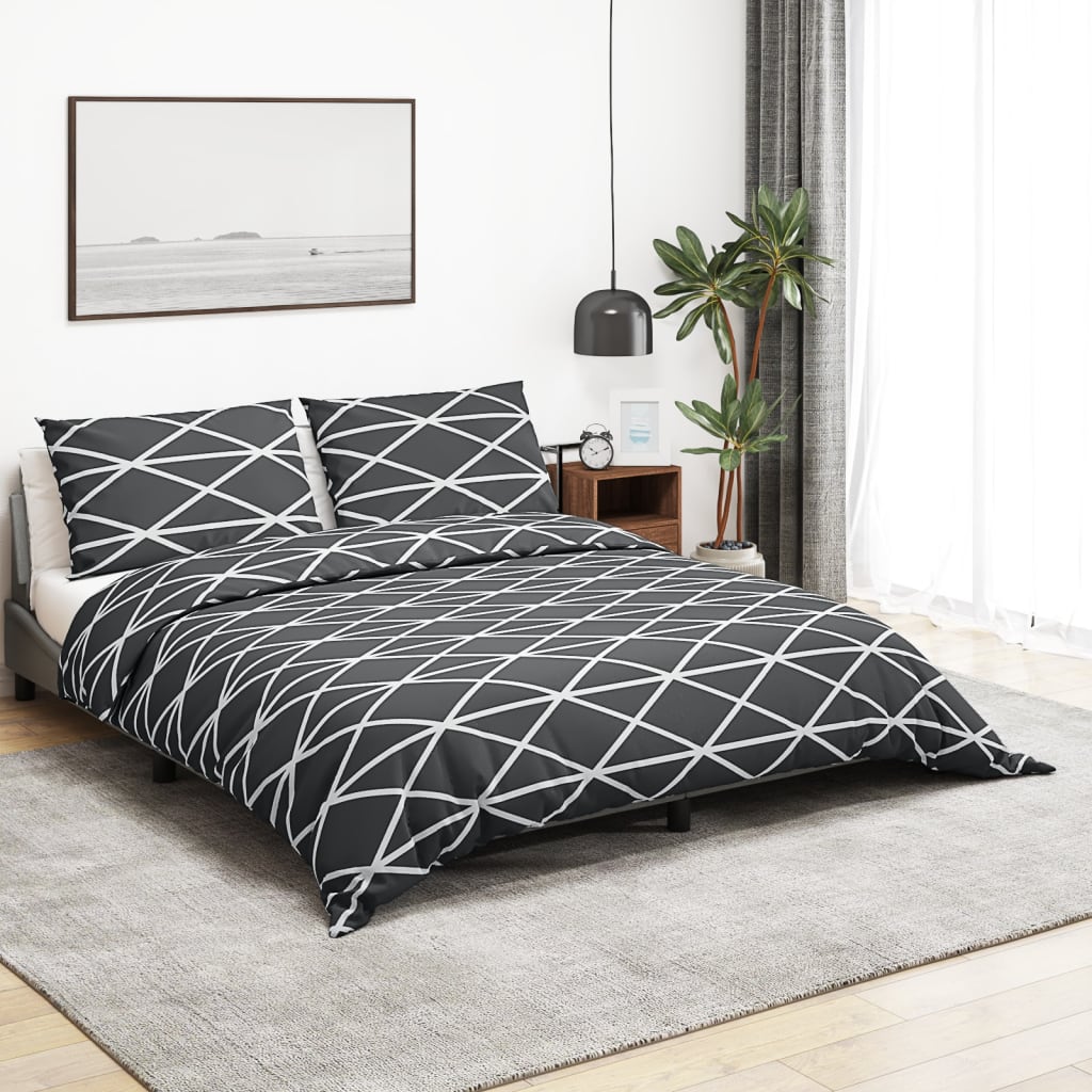 Set posteljine za poplun sivi 240x220 cm pamučni