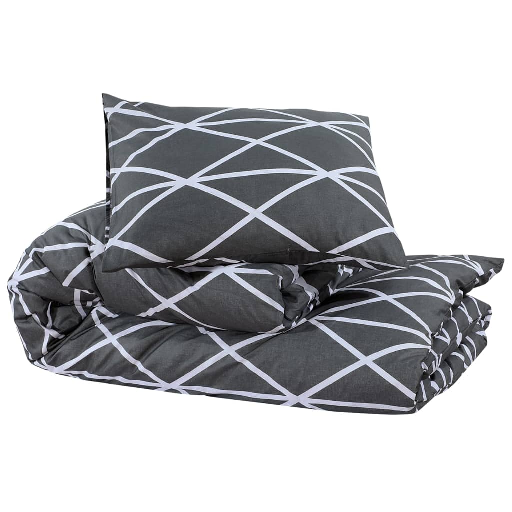 Set posteljine za poplun sivi 155x220 cm pamučni