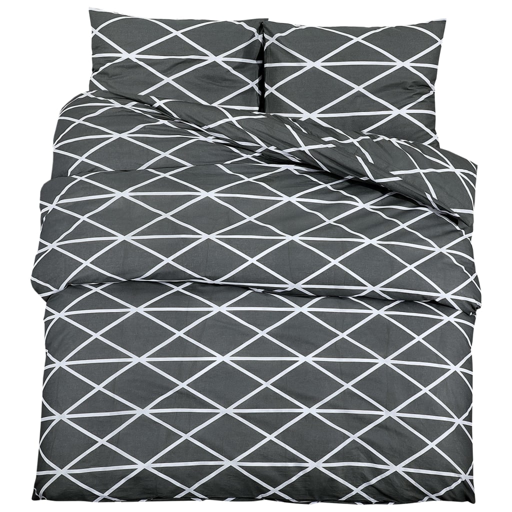 Set posteljine za poplun sivi 200x220 cm pamučni