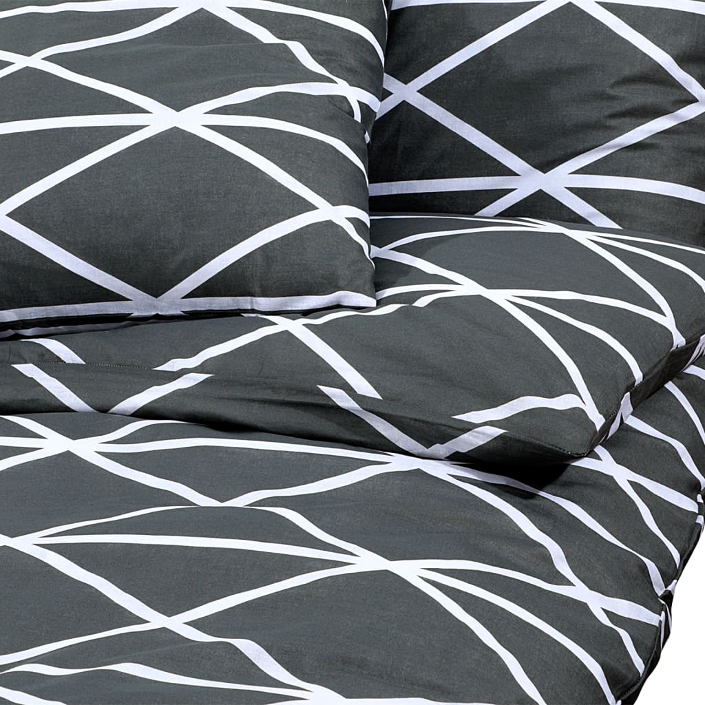 Set posteljine za poplun sivi 200x220 cm pamučni