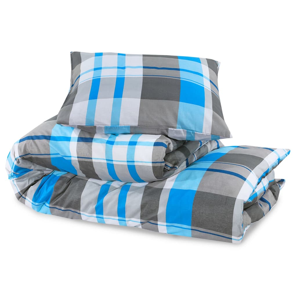 Set posteljine za poplun plavo-sivi 135 x 200 cm pamučni