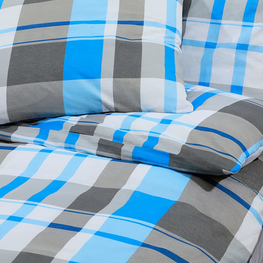 Set posteljine za poplun plavo-sivi 135 x 200 cm pamučni