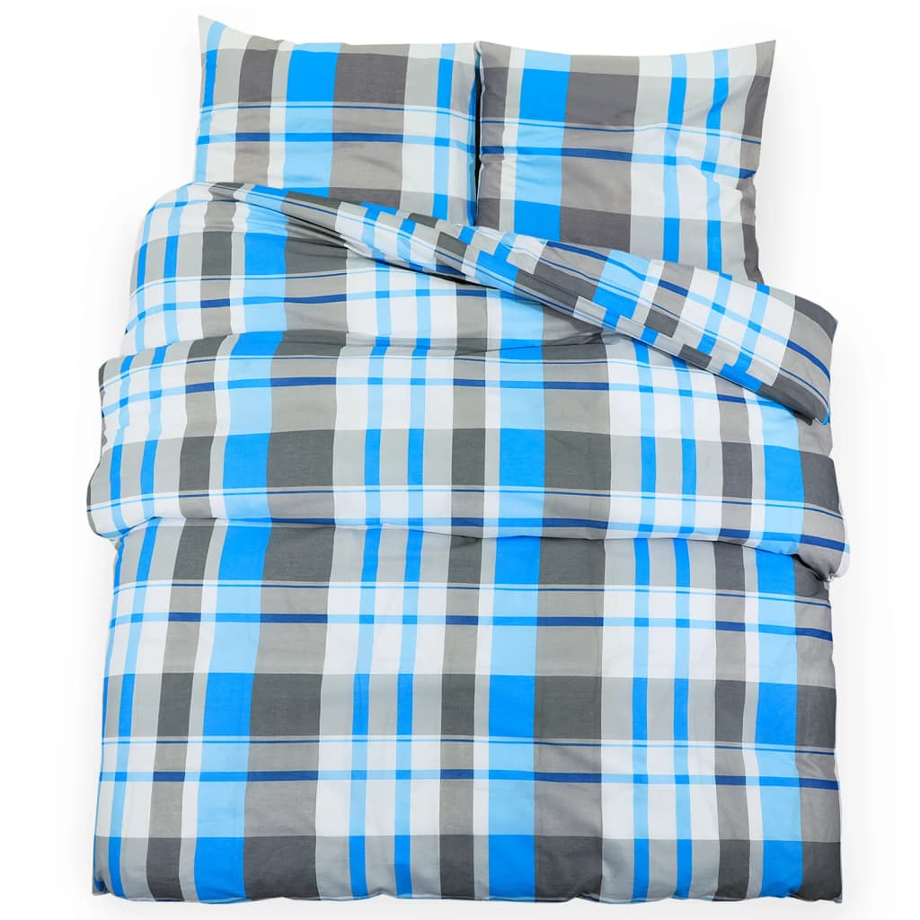 Set posteljine za poplun plavo-sivi 155x220 cm pamučni