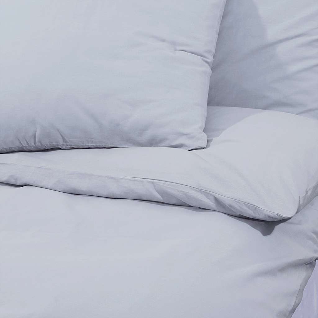 Set posteljine za poplun sivi 140 x 200 cm pamučni