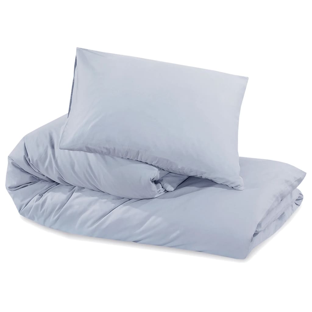 Set posteljine za poplun sivi 155x220 cm pamučni