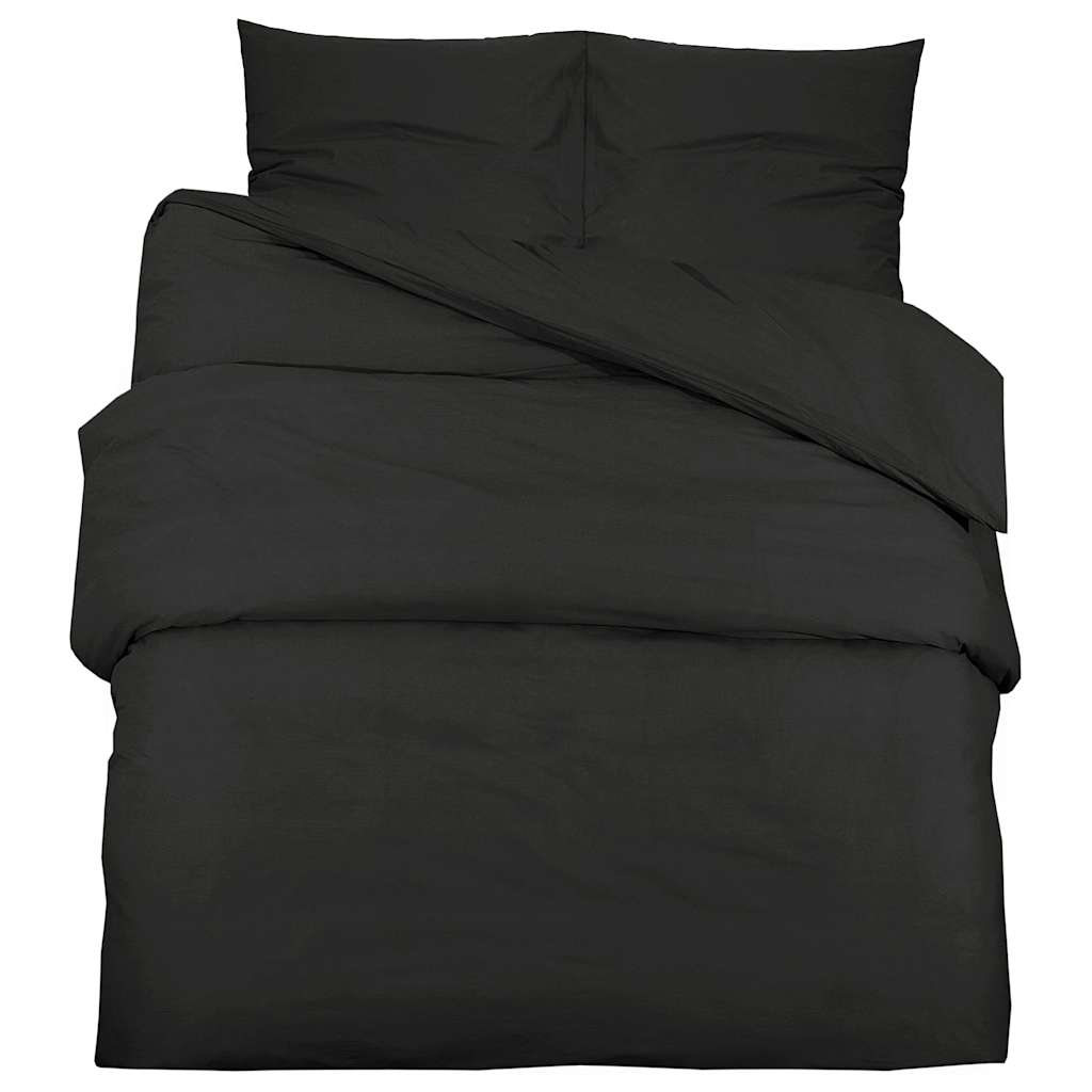 Komplet posteljine crna 220 x 240 cm od pamuka