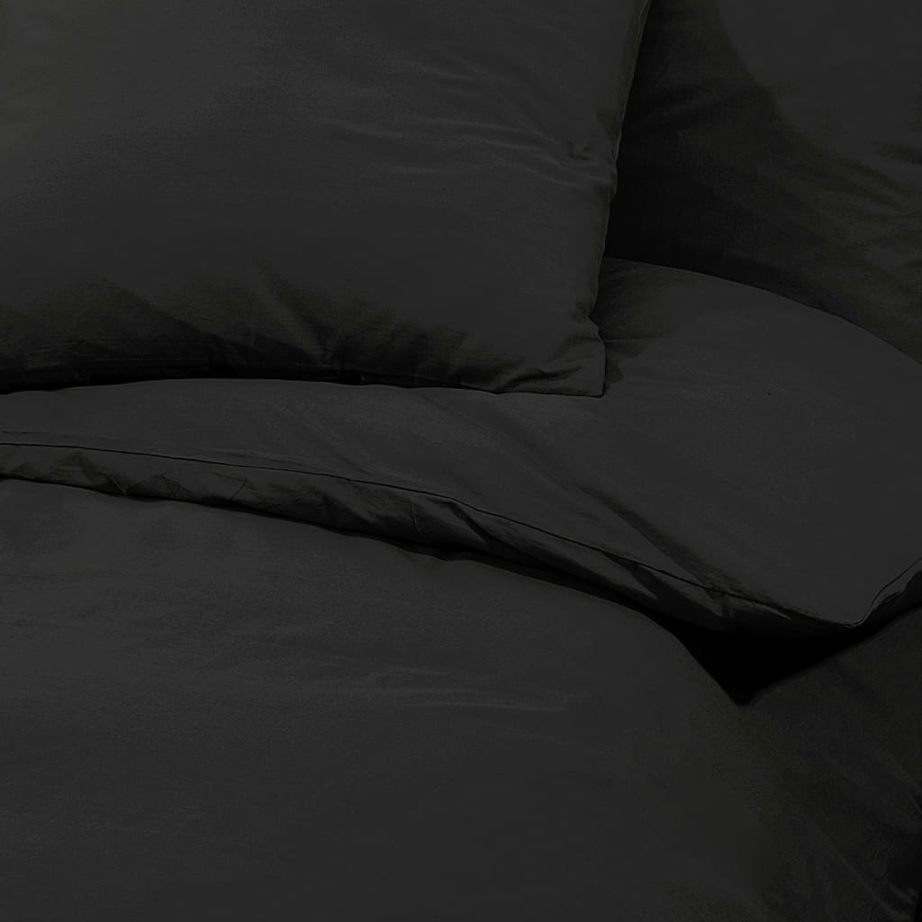 Komplet posteljine crna 220 x 240 cm od pamuka
