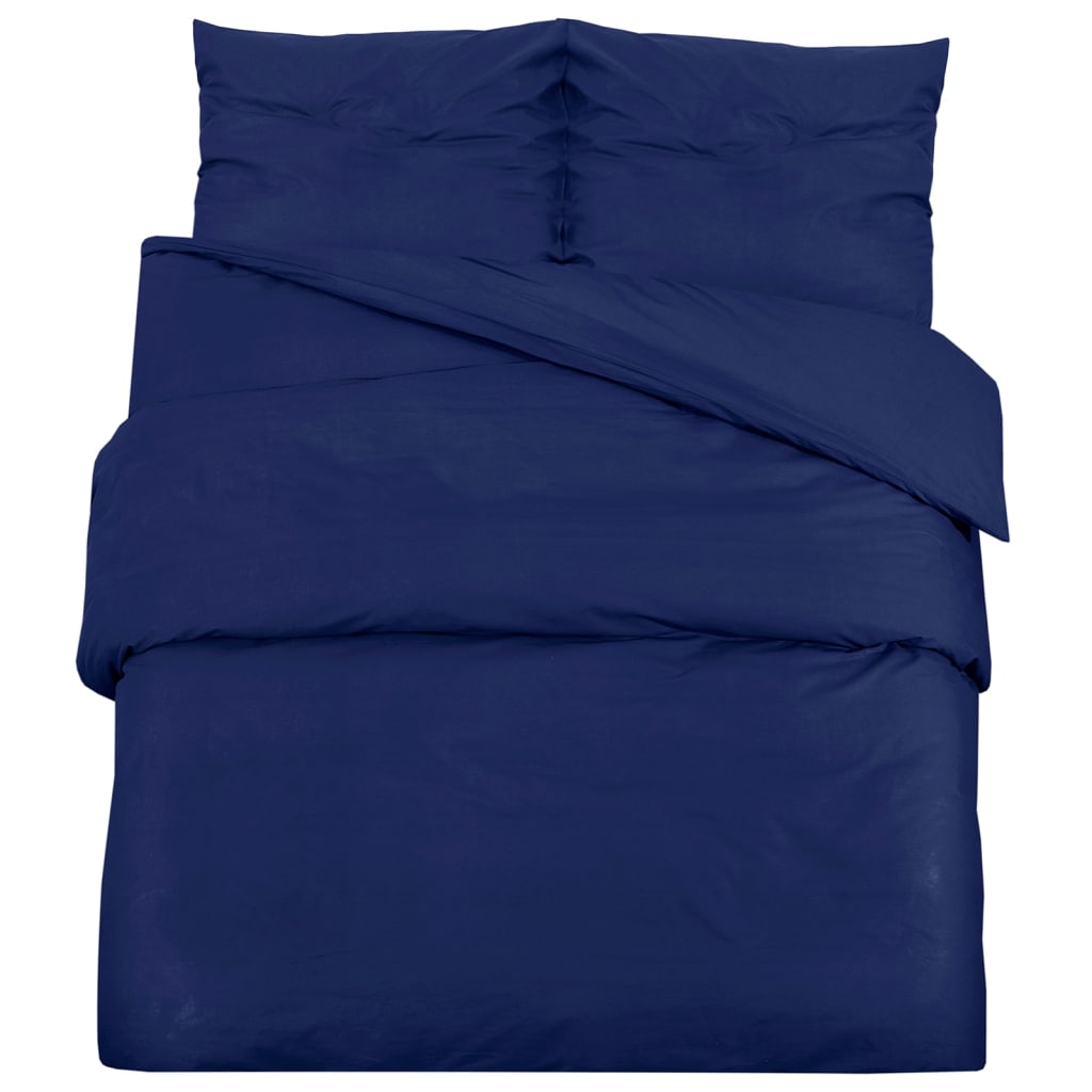 Set posteljine za poplun modri 200 x 200 cm pamučni