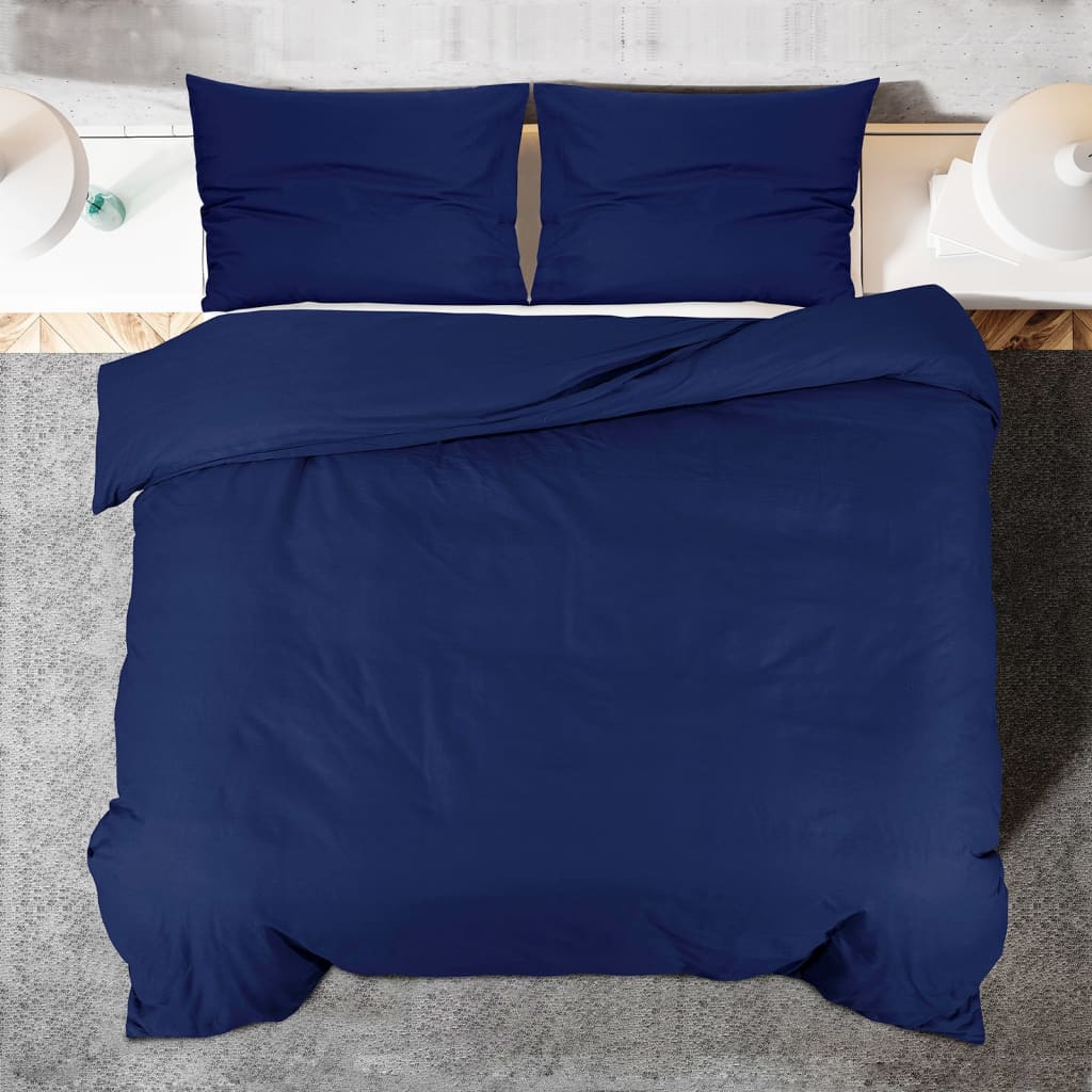 Set posteljine za poplun modri 220x240 cm pamučni