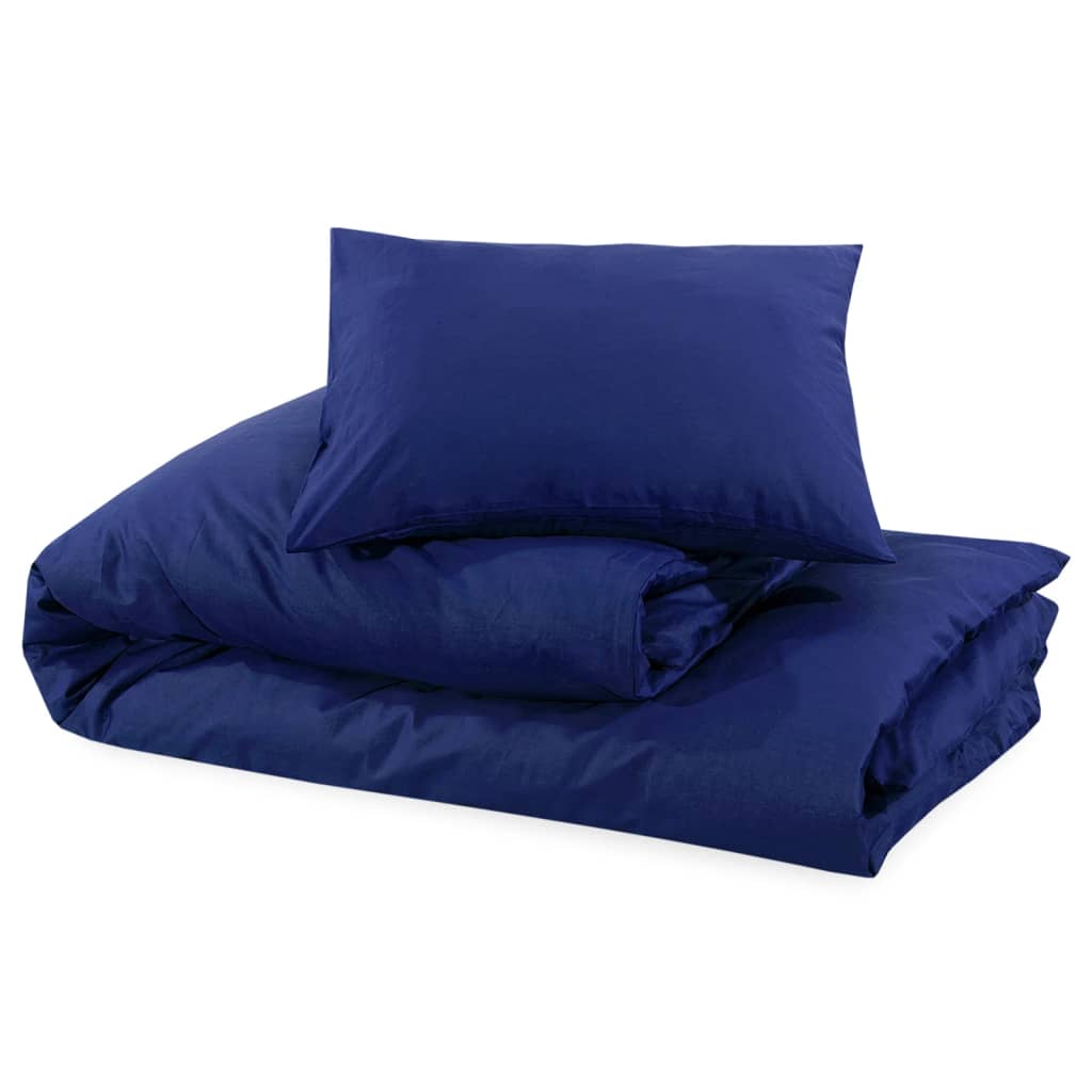 Set posteljine za poplun modra 135 x 200 cm pamučni