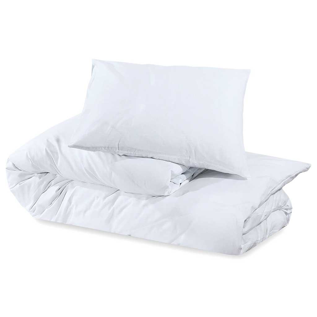 Set posteljine za poplun bijeli 155 x 220 cm pamučni