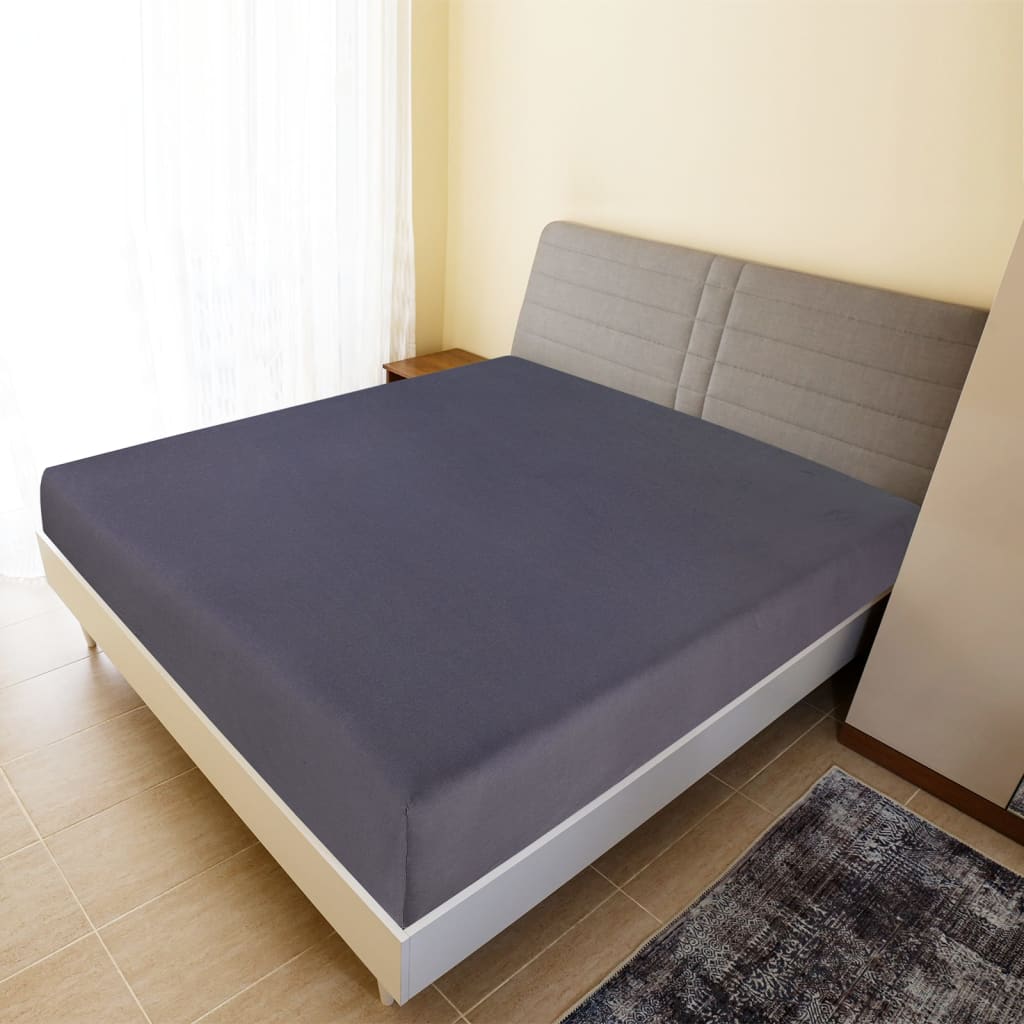 Plahte s gumicom od žerseja 2 kom antracit 100x200 cm pamučne