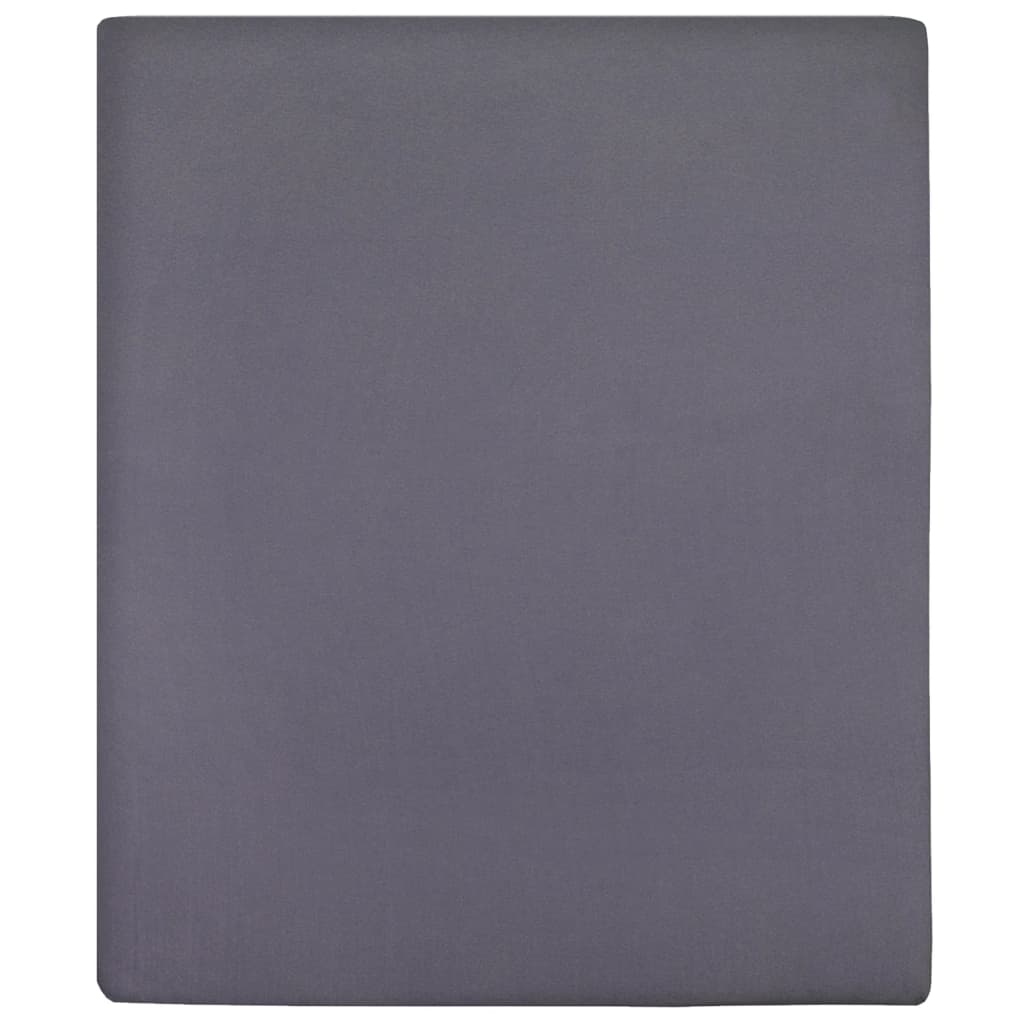 Plahte s gumicom od žerseja 2 kom antracit 160 x 200 cm pamučne