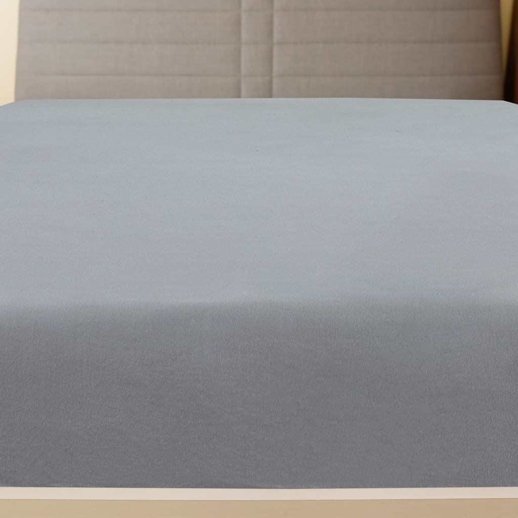 Plahta s gumicom od žerseja siva 90 x 200 cm pamučna