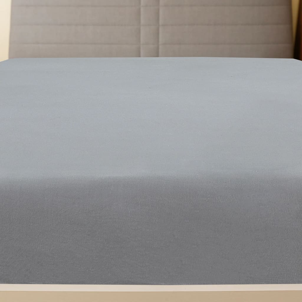 Plahta s gumicom od žerseja siva pamučna 160x200 cm