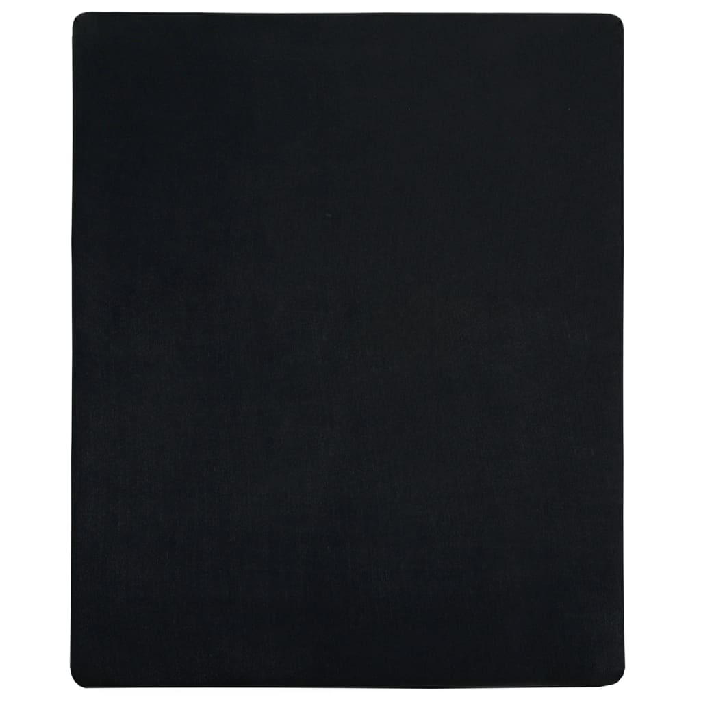 Plahte s gumicom od žerseja 2 kom crne 90 x 200 cm pamučne