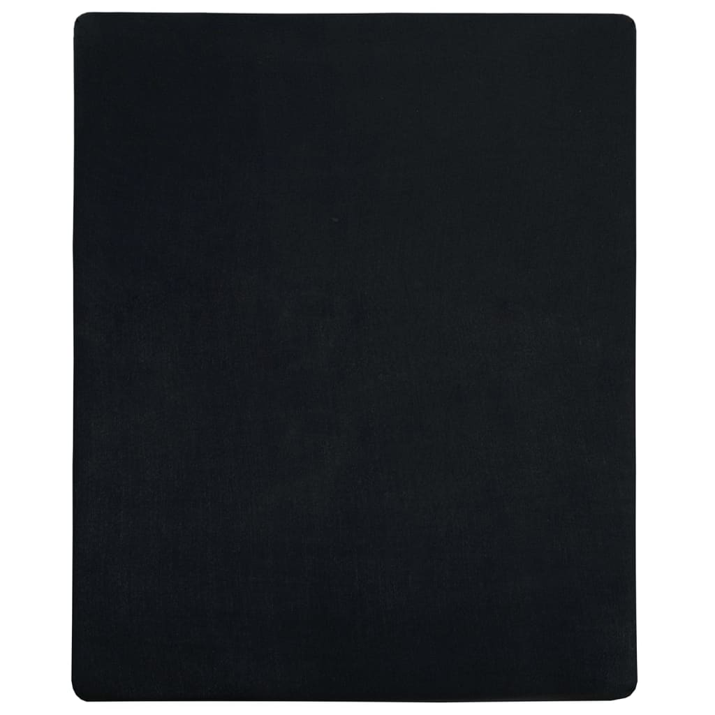 Plahte s gumicom od žerseja 2 kom crne 140x200 cm pamučne