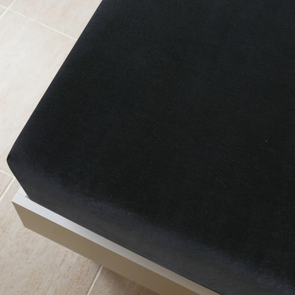Plahte s gumicom od žerseja 2 kom crne 160x200 cm pamučne