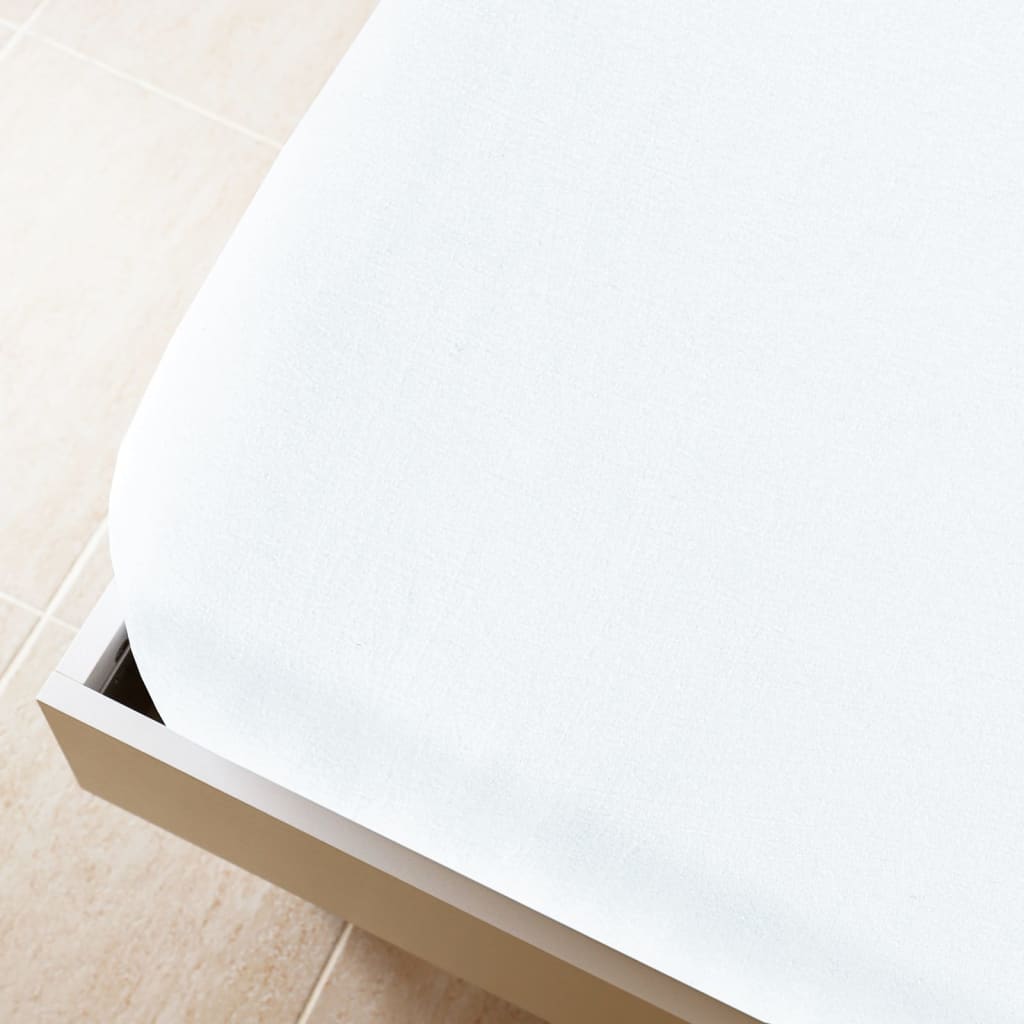 Plahte s gumicom od žerseja 2 kom bijele 90x200 cm pamučne