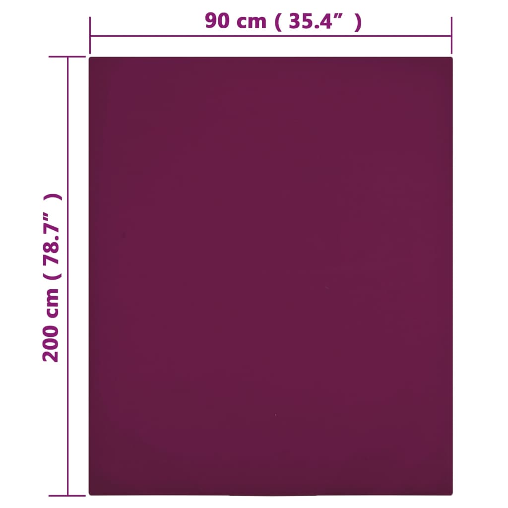 Plahte s gumicom od žerseja 2 kom bordo 90x200 cm pamučne