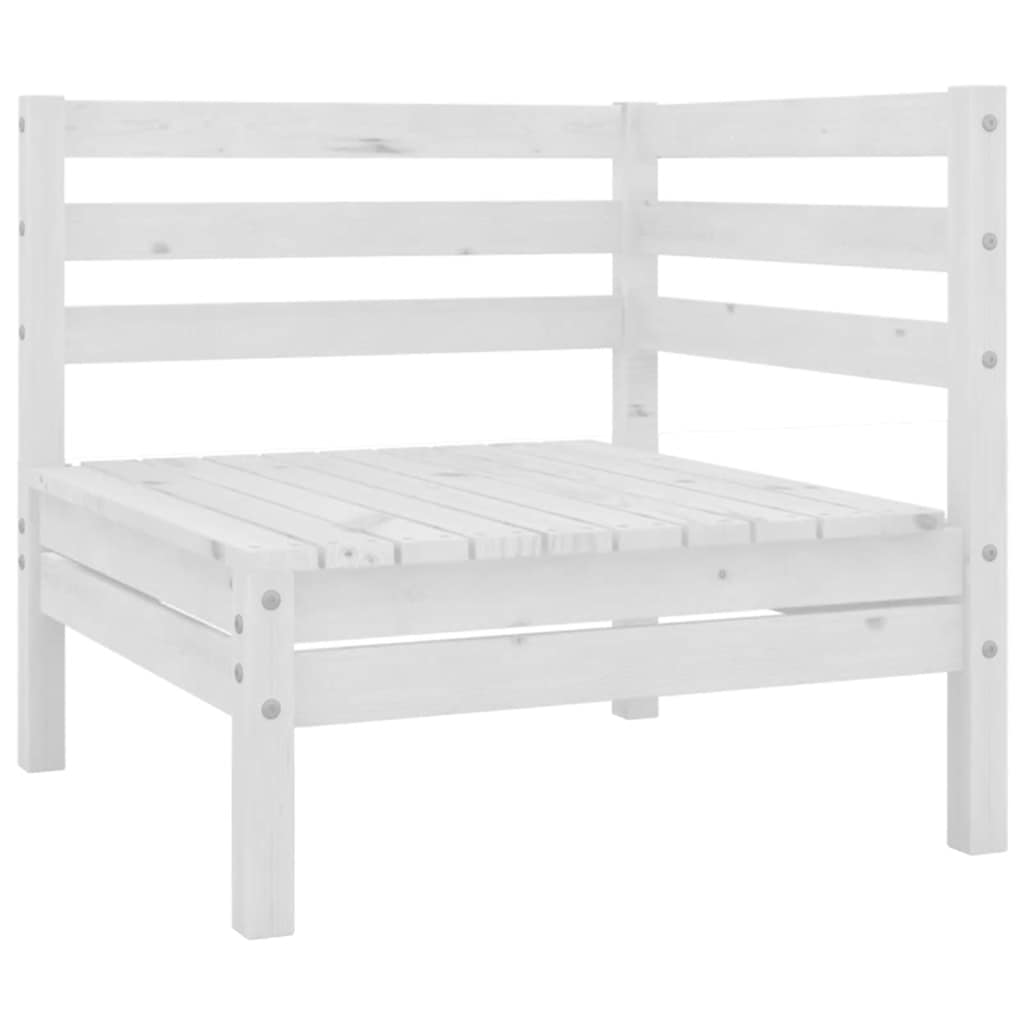 Kutne vrtne sofe 2 kom bijele od masivne borovine
